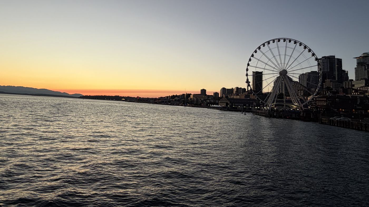Seattle waterfront sunset with the Great Wheel